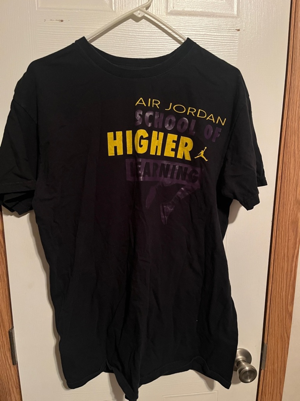 Jordan Black T-Shirt with Yellow and Purple Graphics